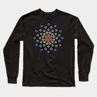 Exploding Rainbow Polyhedral Dice Long Sleeve T-Shirt